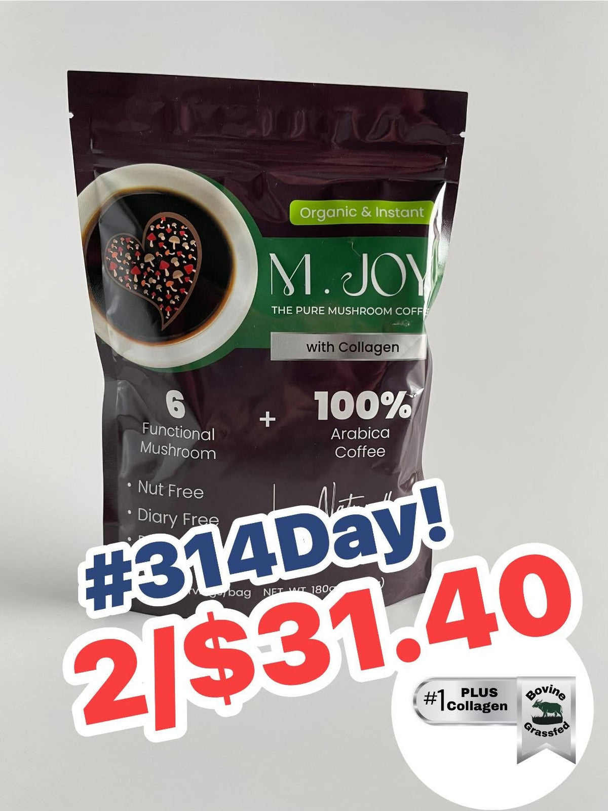 #314 Day Deal! 2 for $31.40 BOVINE grass-fed collagen